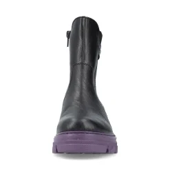 Clearance Rieker Damskie Buty Motocyklowe Night Czarno-Fioletowe