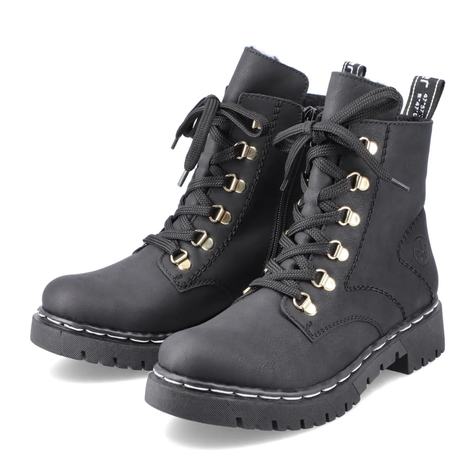Outlet Rieker Damskie Buty Motocyklowe W Kolorze Kruczoczarnym