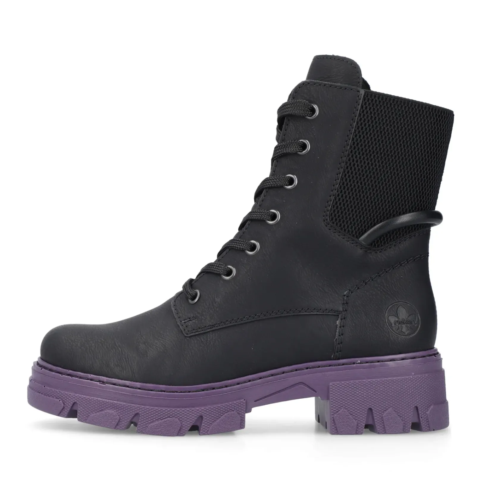 Online Rieker Damskie Buty Motocyklowe Night Czarno-Fioletowe