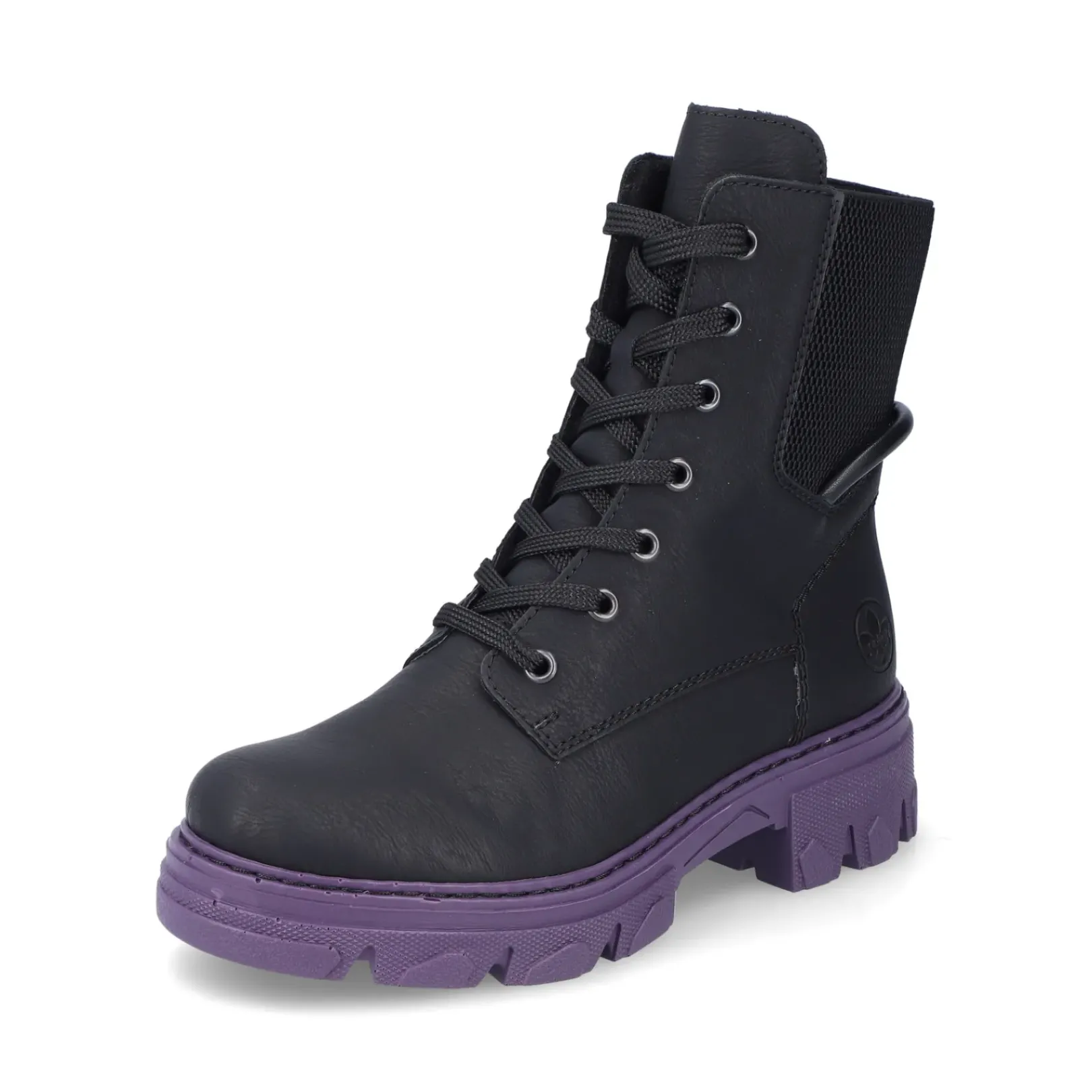 Online Rieker Damskie Buty Motocyklowe Night Czarno-Fioletowe