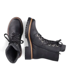 Outlet Rieker Damskie Buty Motocyklowe W Kolorze Grafitowo-Czarnym