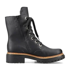 Outlet Rieker Damskie Buty Motocyklowe W Kolorze Grafitowo-Czarnym