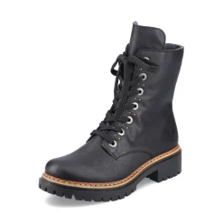 Outlet Rieker Damskie Buty Motocyklowe W Kolorze Grafitowo-Czarnym