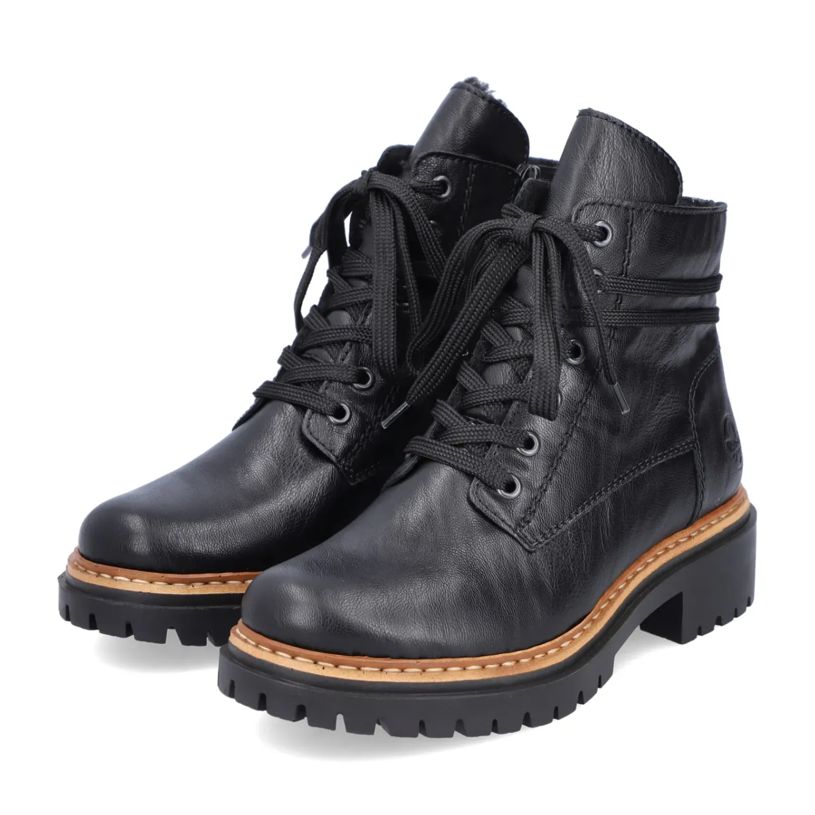 New Rieker Damskie Buty Motocyklowe W Kolorze Nocno-Czarnym