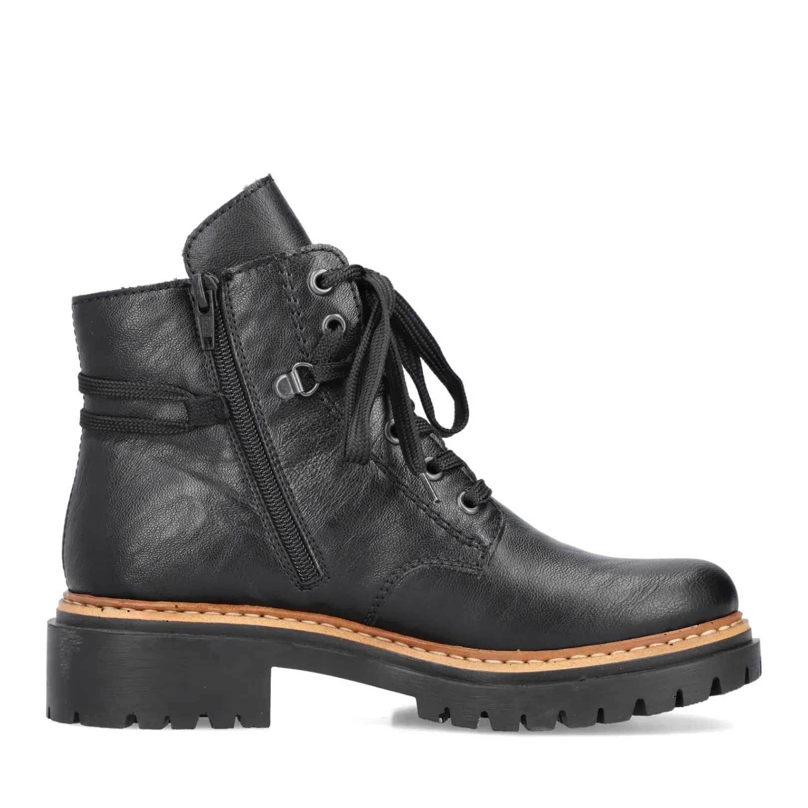 New Rieker Damskie Buty Motocyklowe W Kolorze Nocno-Czarnym