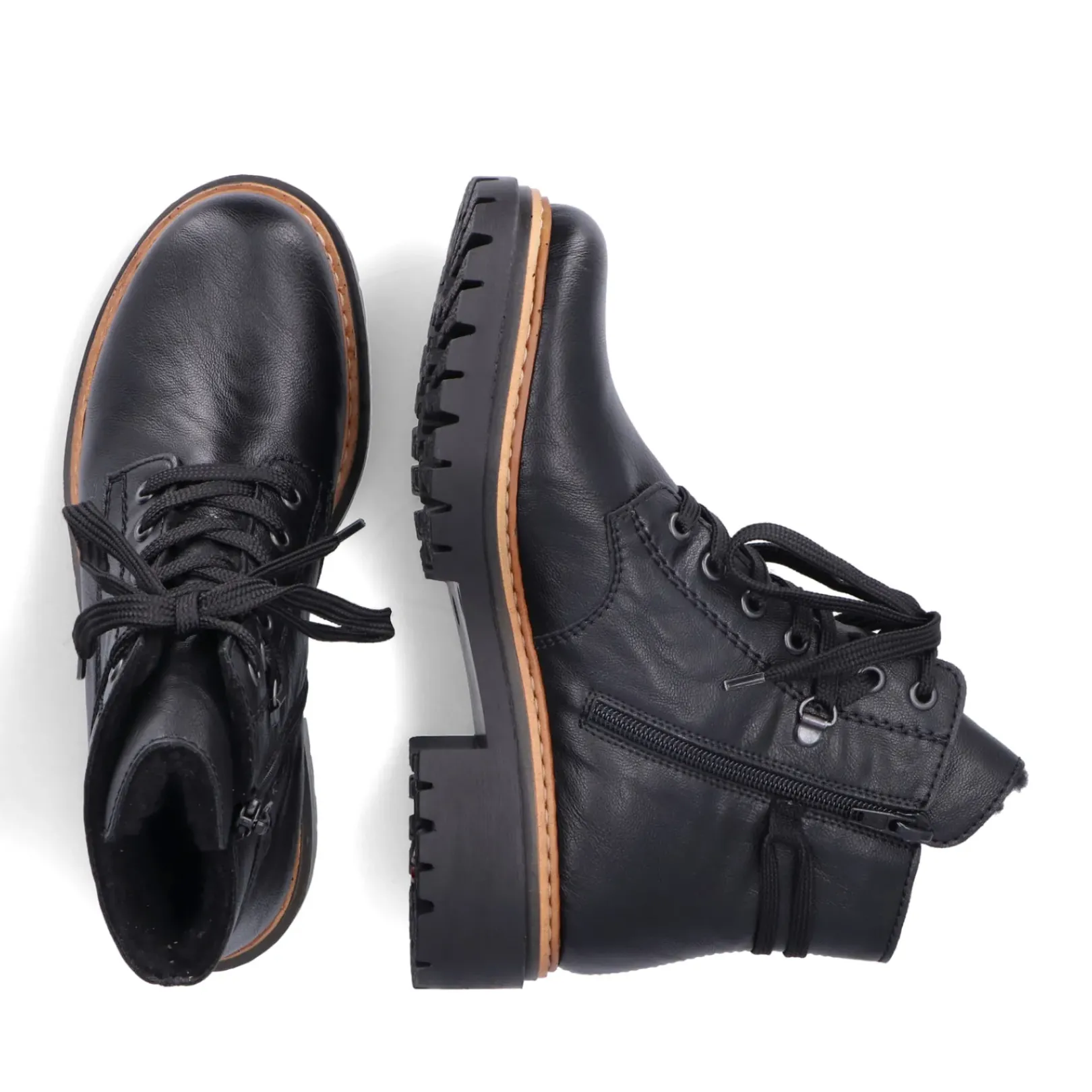 New Rieker Damskie Buty Motocyklowe W Kolorze Nocno-Czarnym