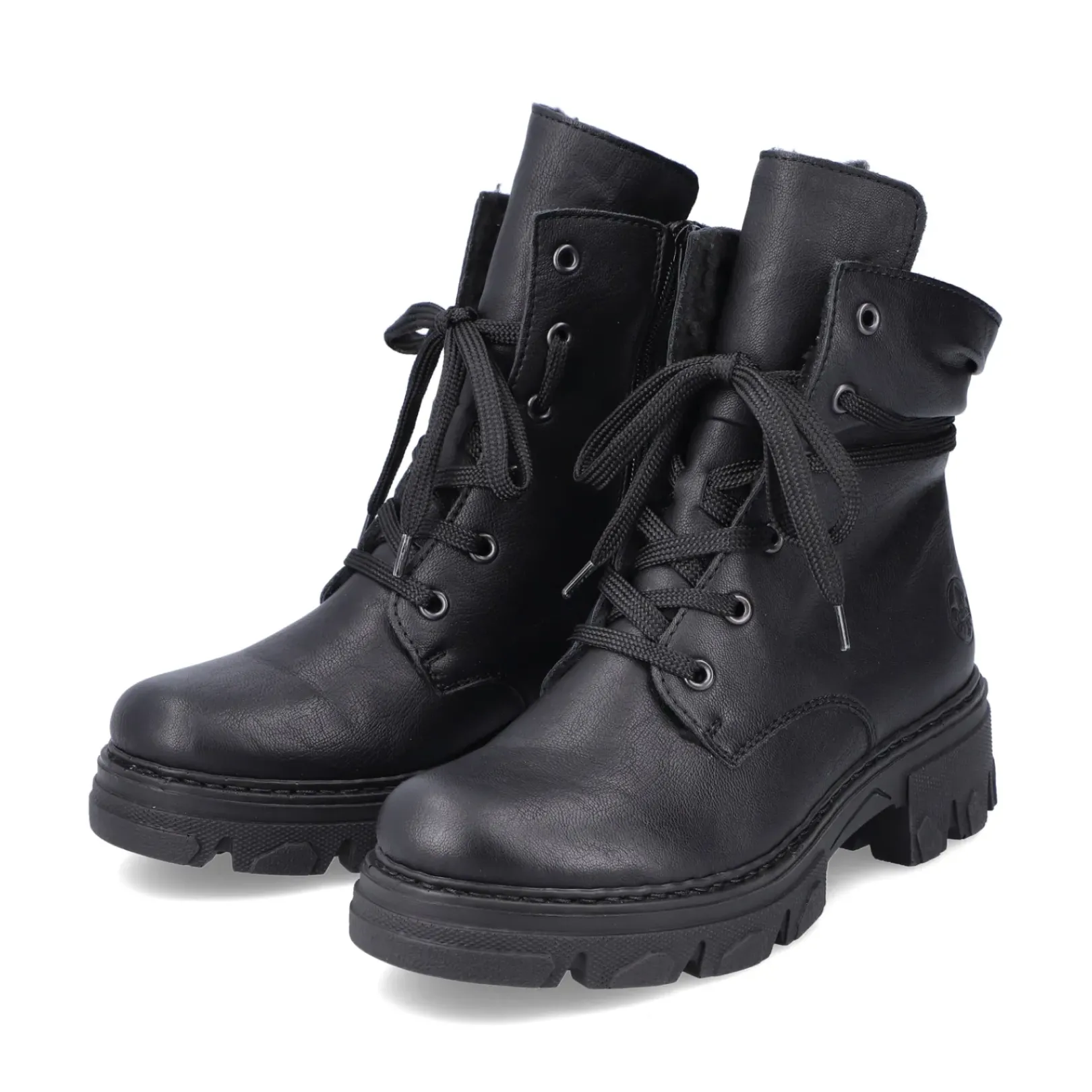 Best Rieker Damskie Buty Motocyklowe W Kolorze Nocno-Czarnym