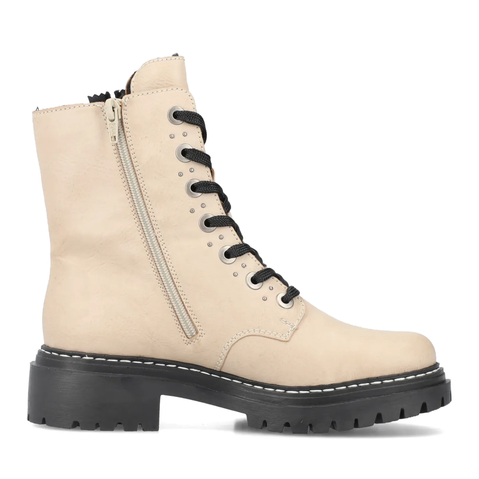Best Rieker Damskie Buty Motocyklowe W Kolorze Waniliowego Bezu