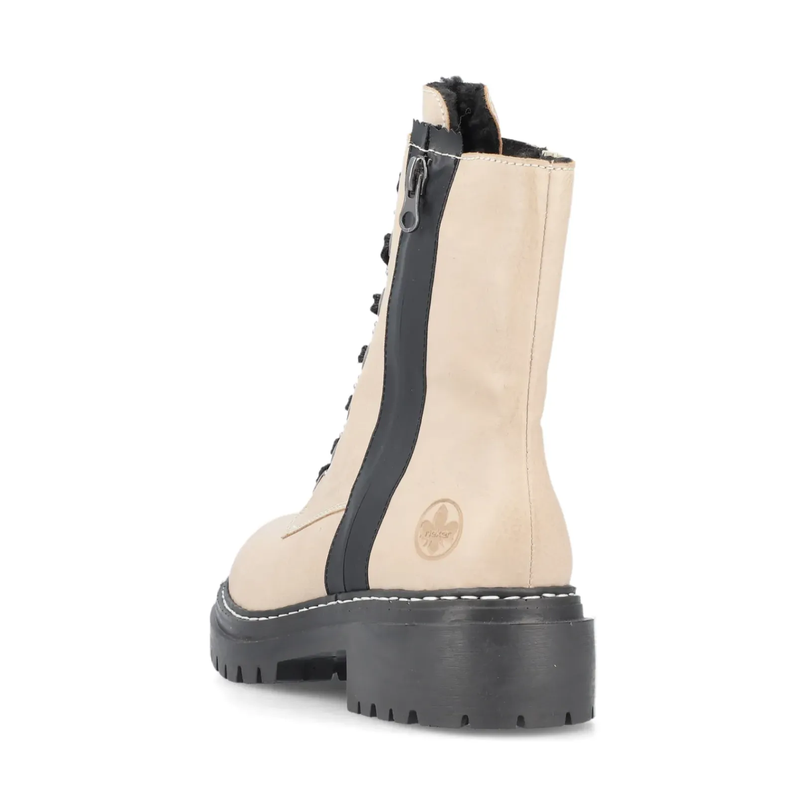Best Rieker Damskie Buty Motocyklowe W Kolorze Waniliowego Bezu
