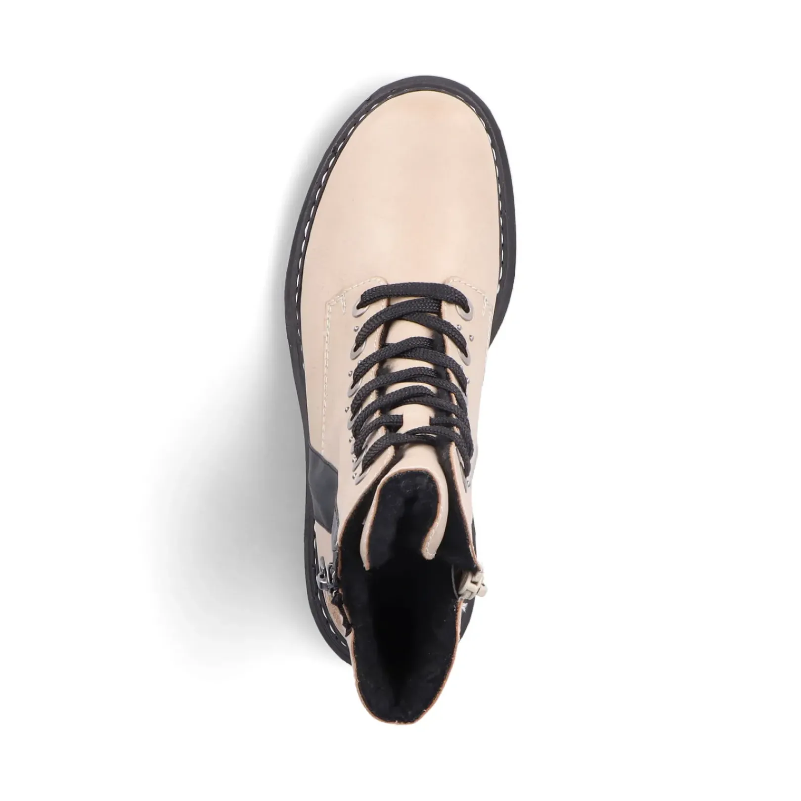 Best Rieker Damskie Buty Motocyklowe W Kolorze Waniliowego Bezu