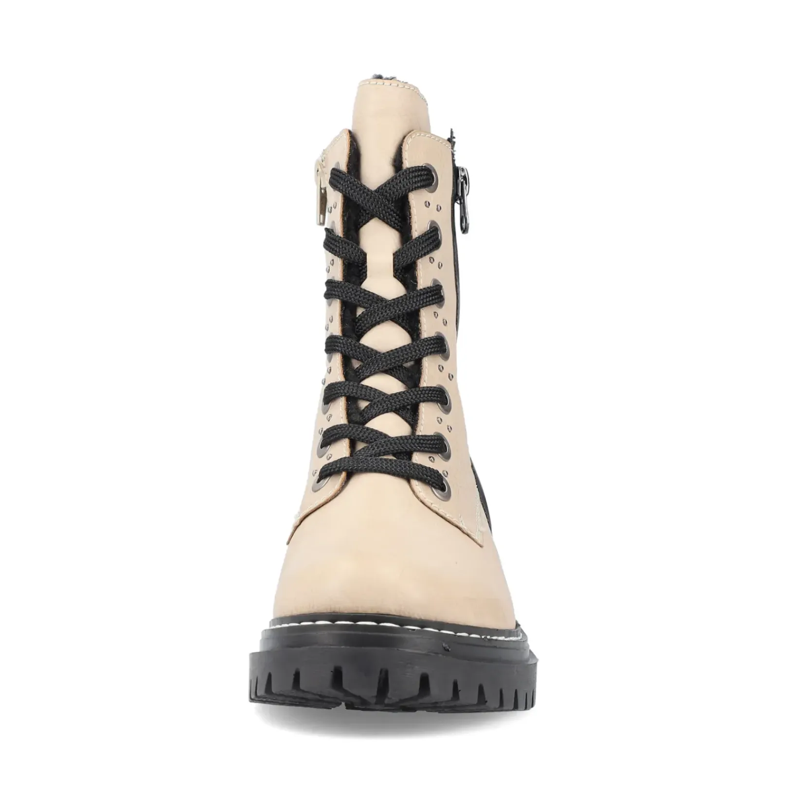 Best Rieker Damskie Buty Motocyklowe W Kolorze Waniliowego Bezu