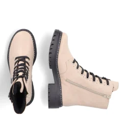 Best Rieker Damskie Buty Motocyklowe W Kolorze Waniliowego Bezu