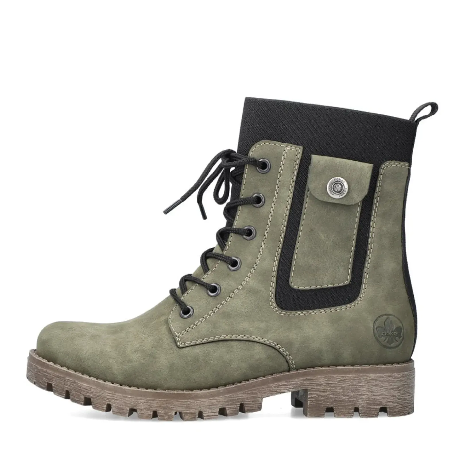 Fashion Rieker Damskie Buty Motocyklowe W Kolorze Zielonym