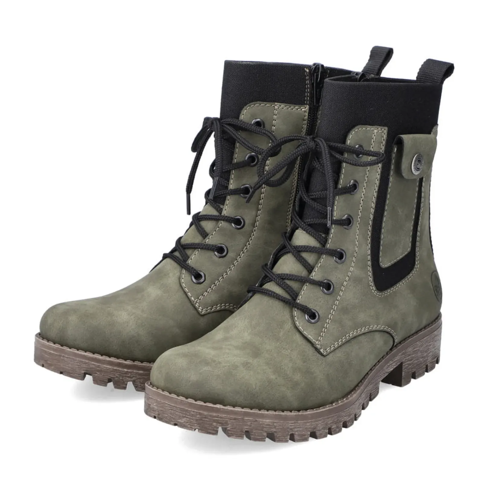 Fashion Rieker Damskie Buty Motocyklowe W Kolorze Zielonym