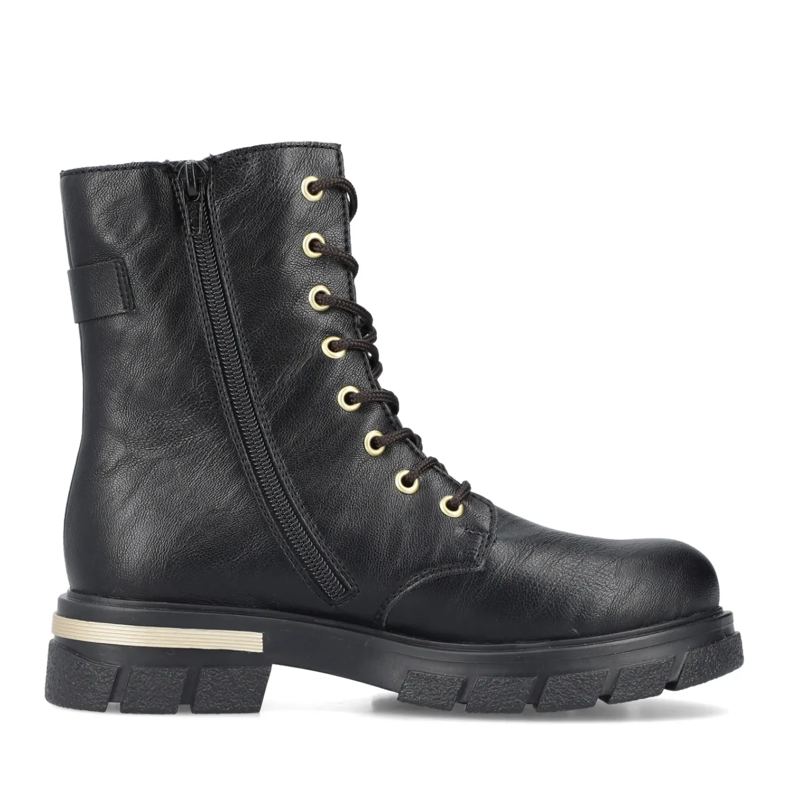New Rieker Damskie Buty Motocyklowe W Kolorze Nocno-Czarnym