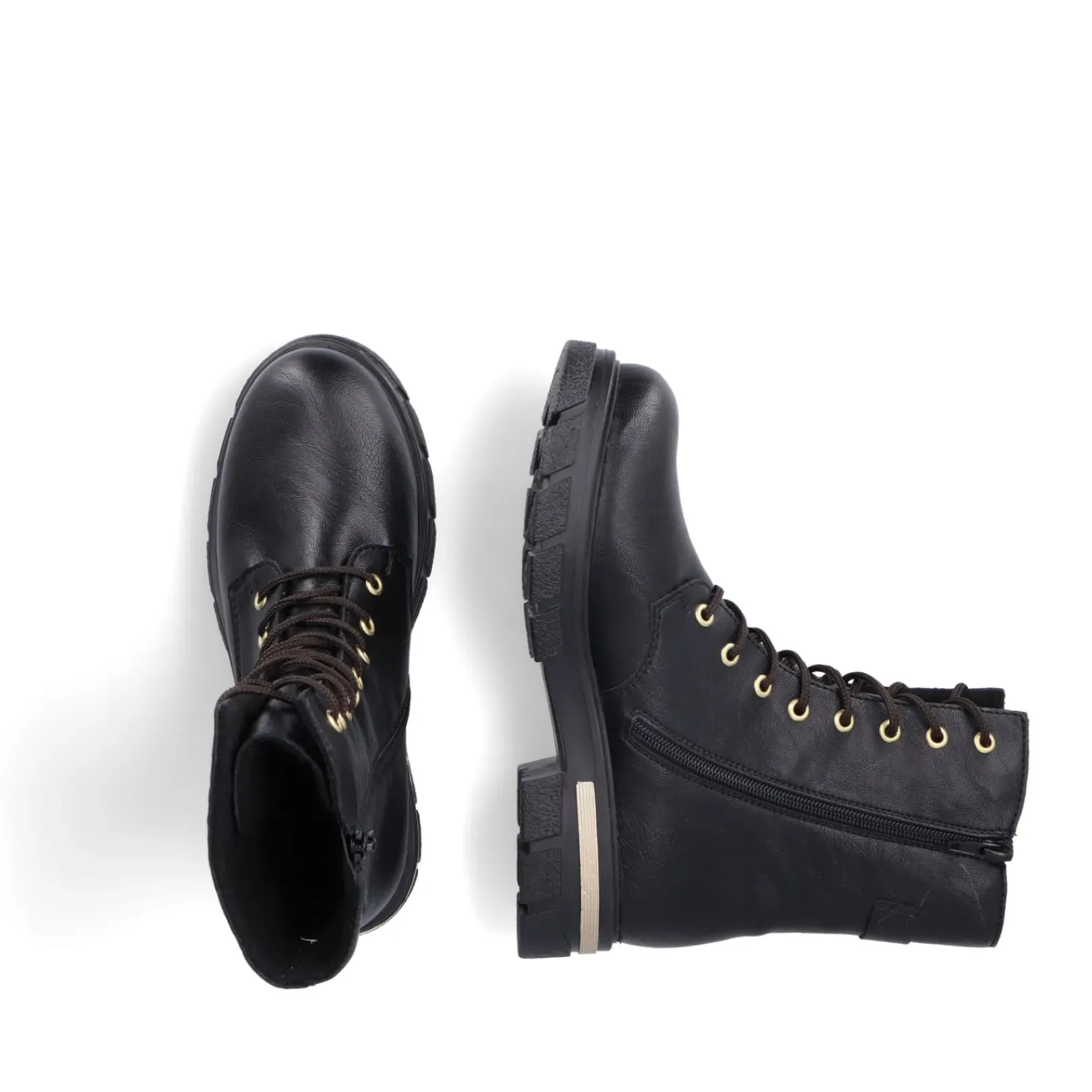 New Rieker Damskie Buty Motocyklowe W Kolorze Nocno-Czarnym