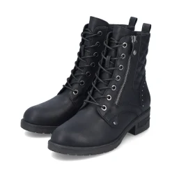 Best Rieker Damskie Buty Motocyklowe W Kolorze Nocno-Czarnym