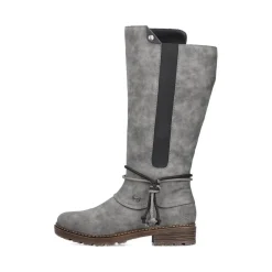 Fashion Rieker Damskie Buty Na Wysokim Obcasie W Kolorze Stalowoszarym