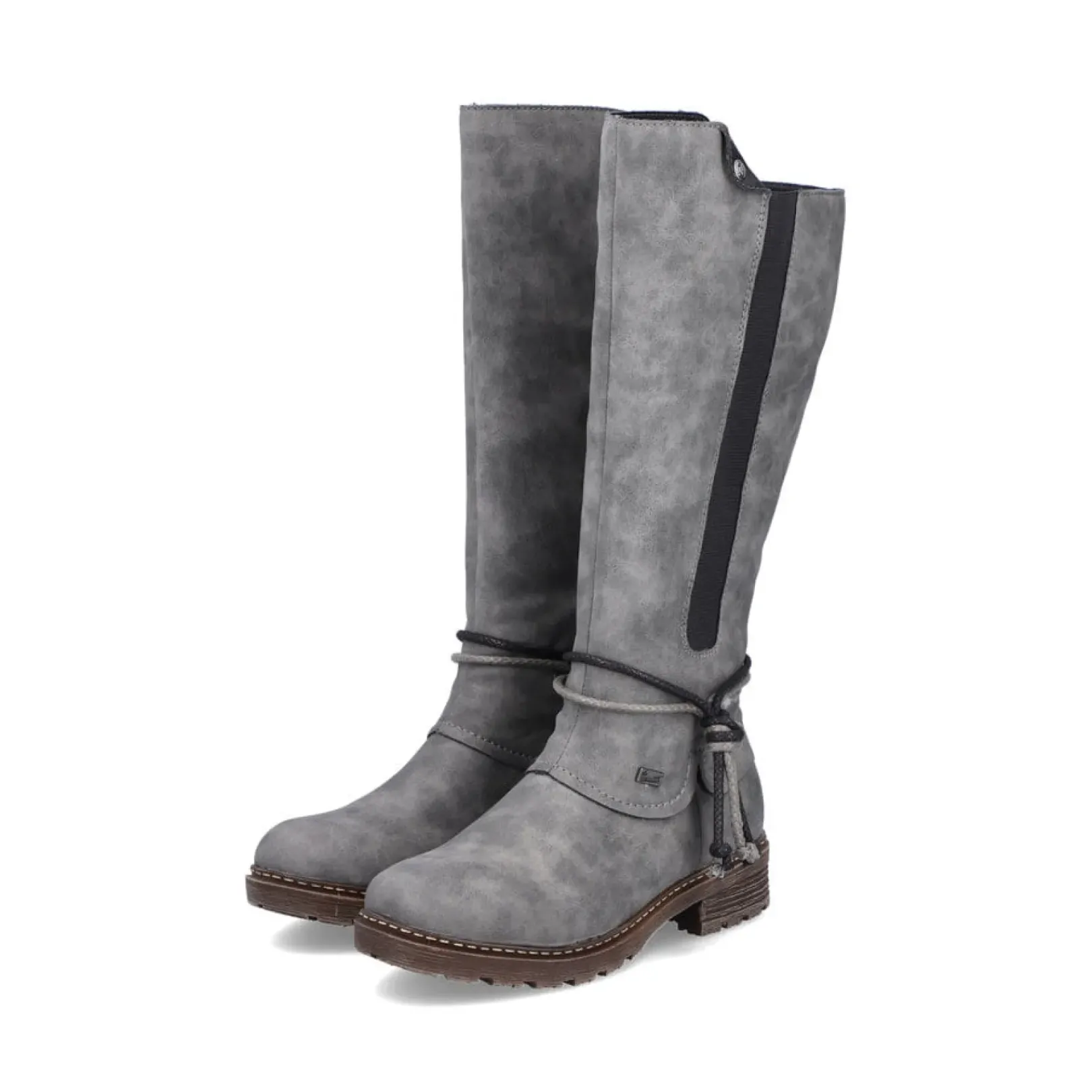 Fashion Rieker Damskie Buty Na Wysokim Obcasie W Kolorze Stalowoszarym