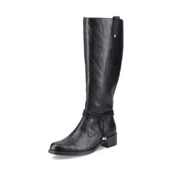 Outlet Rieker Damskie Buty Z Wysoka Cholewka W Kolorze Glebokiej Czerni