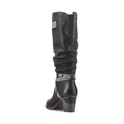 Outlet Rieker Damskie Buty Z Wysoka Cholewka W Kolorze Glebokiej Czerni