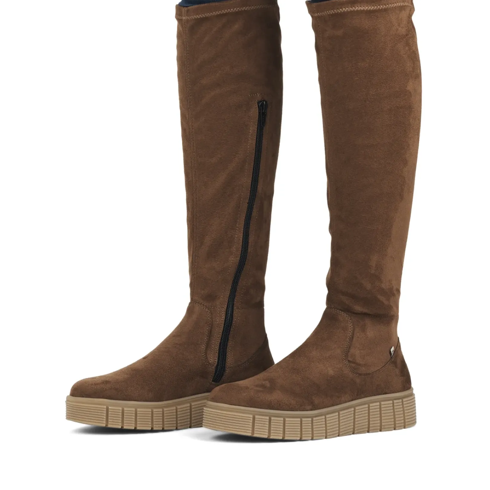 Sale Rieker Damskie Buty Z Wysoka Cholewka Caramel Brown