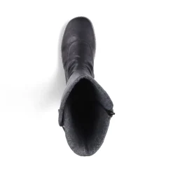 Sale Rieker Damskie Buty Z Wysoka Cholewka W Kolorze Glebokiej Czerni