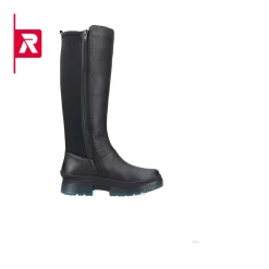 Clearance Rieker Damskie Buty Z Wysoka Cholewka Evolution Midnight Black