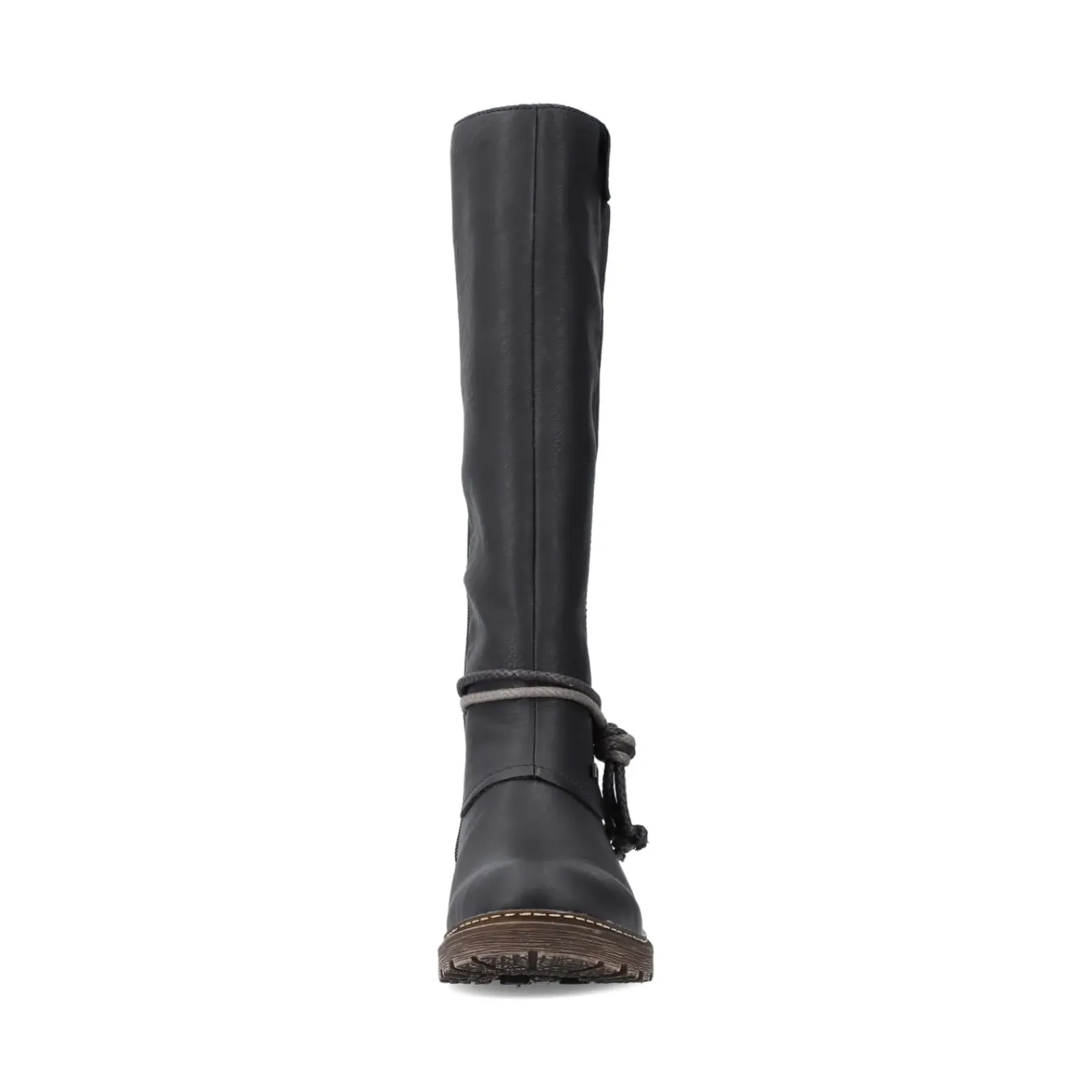 Sale Rieker Damskie Buty Z Wysoka Cholewka W Kolorze Glebokiej Czerni