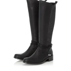 Fashion Rieker Damskie Buty Z Wysoka Cholewka W Kolorze Glebokiej Czerni