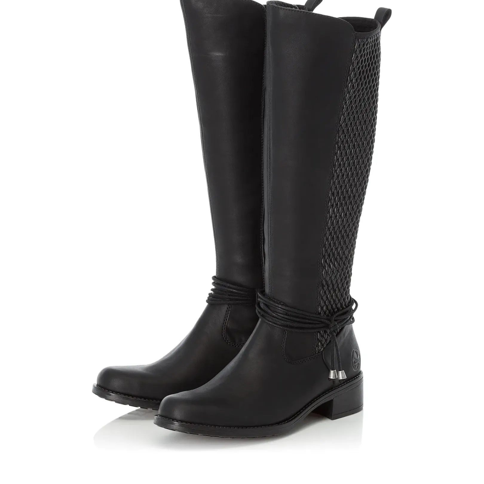 Fashion Rieker Damskie Buty Z Wysoka Cholewka W Kolorze Glebokiej Czerni