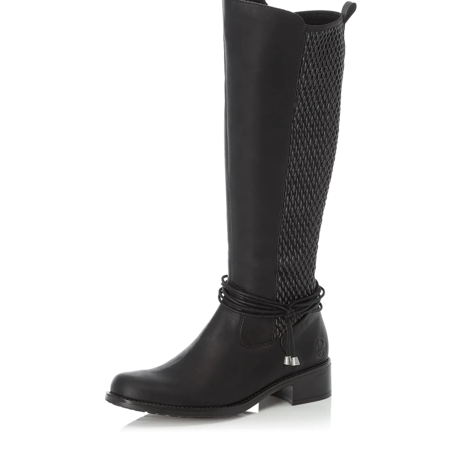 Fashion Rieker Damskie Buty Z Wysoka Cholewka W Kolorze Glebokiej Czerni