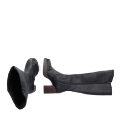 Best Rieker Damskie Buty Z Wysoka Cholewka W Kolorze Glebokiej Czerni