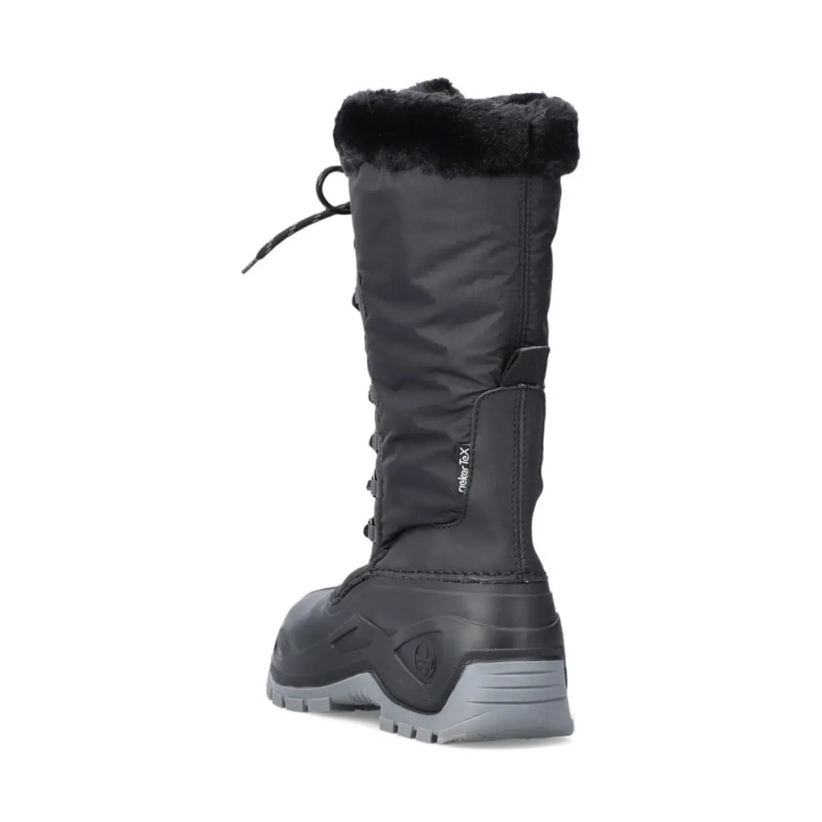 Sale Rieker Damskie Buty Z Wysoka Cholewka W Kolorze Glebokiej Czerni