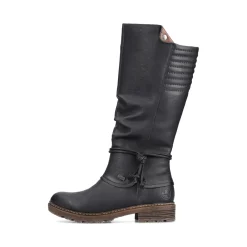 Clearance Rieker Damskie Buty Z Wysoka Cholewka W Kolorze Glebokiej Czerni