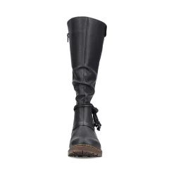 Clearance Rieker Damskie Buty Z Wysoka Cholewka W Kolorze Glebokiej Czerni