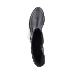 Outlet Rieker Damskie Buty Z Wysoka Cholewka W Kolorze Glebokiej Czerni