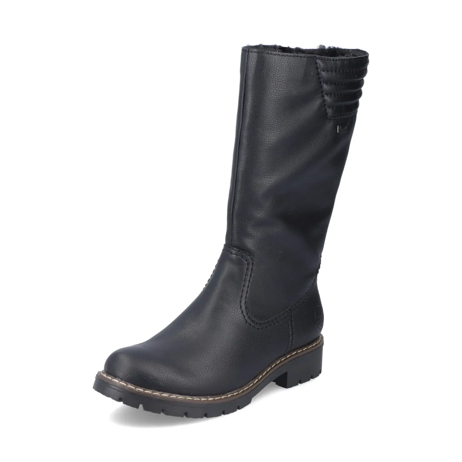 Discount Rieker Damskie Buty Z Wysoka Cholewka W Kolorze Glebokiej Czerni