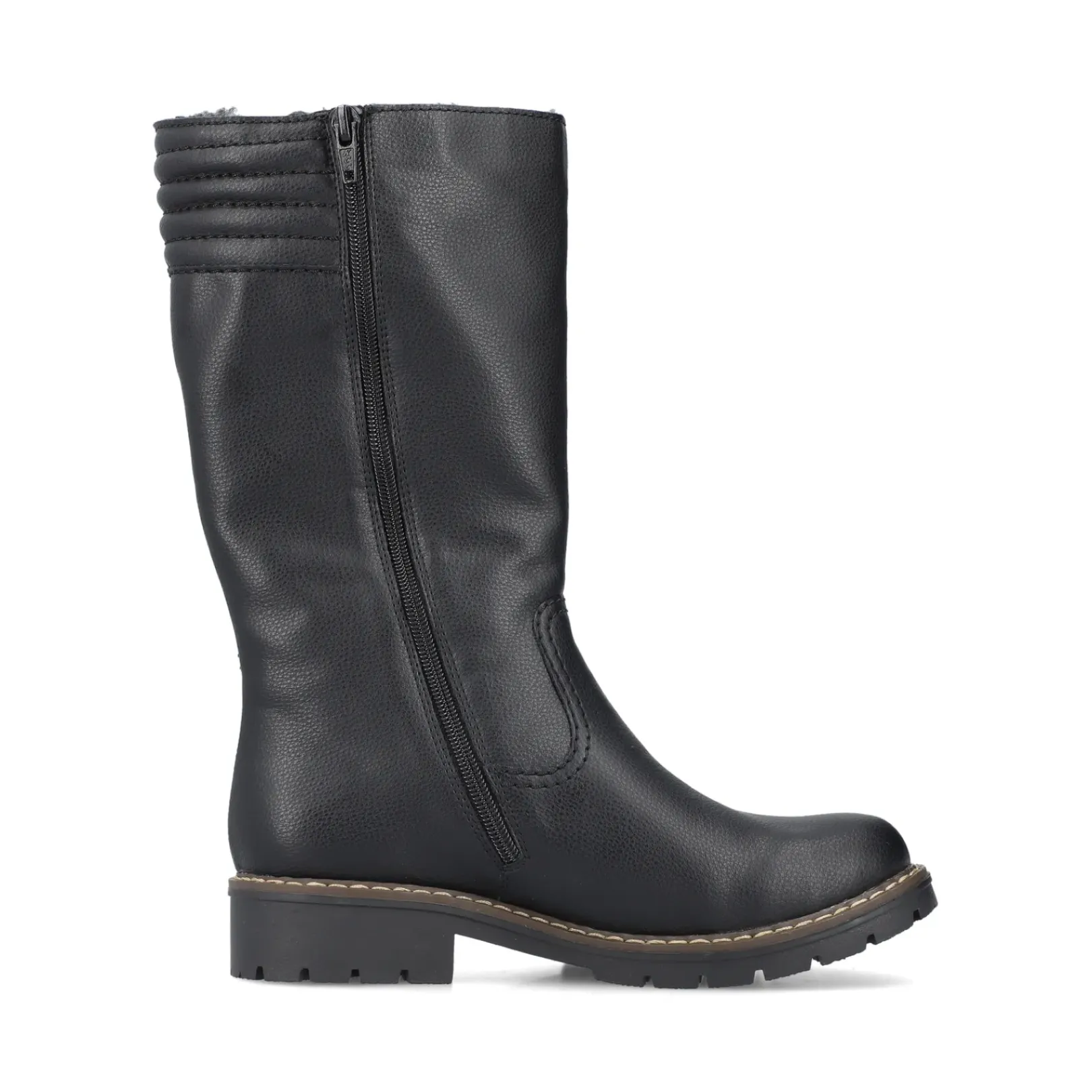 Discount Rieker Damskie Buty Z Wysoka Cholewka W Kolorze Glebokiej Czerni