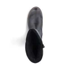 Discount Rieker Damskie Buty Z Wysoka Cholewka W Kolorze Glebokiej Czerni