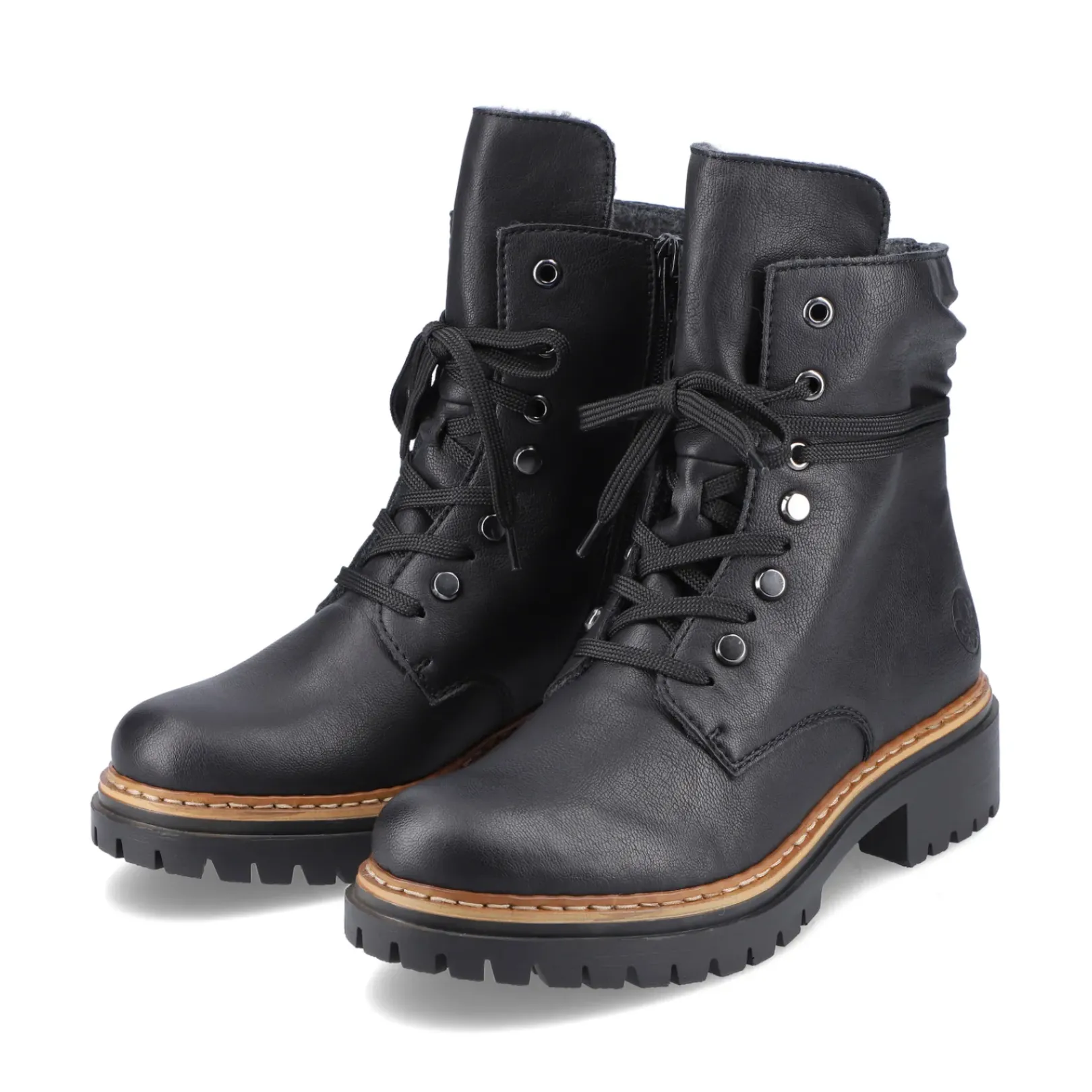 Sale Rieker Damskie Buty Z Wysoka Cholewka , Asfaltowe, Czarne