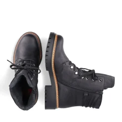 Sale Rieker Damskie Buty Z Wysoka Cholewka , Asfaltowe, Czarne