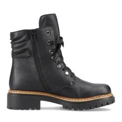 Sale Rieker Damskie Buty Z Wysoka Cholewka , Asfaltowe, Czarne