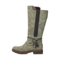 Discount Rieker Damskie Buty Z Wysoka Cholewka W Kolorze Zielonym