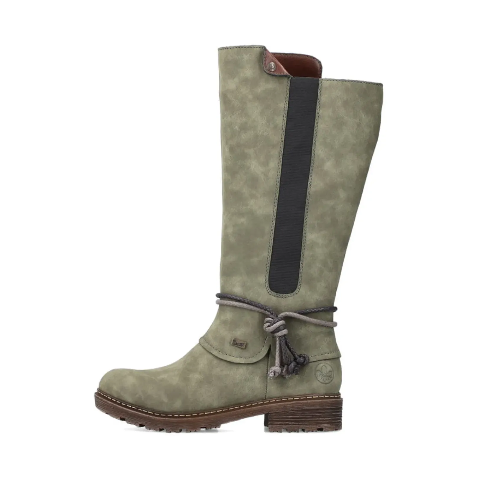 Discount Rieker Damskie Buty Z Wysoka Cholewka W Kolorze Zielonym