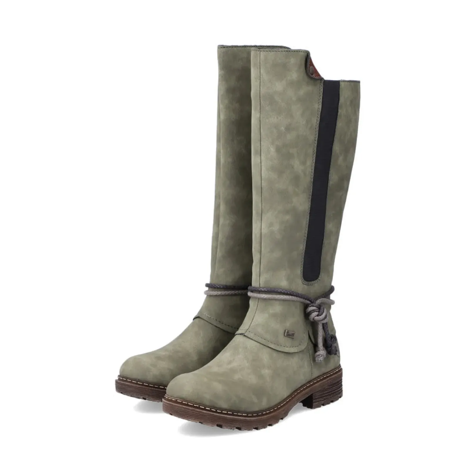 Discount Rieker Damskie Buty Z Wysoka Cholewka W Kolorze Zielonym