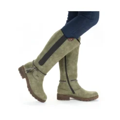 Discount Rieker Damskie Buty Z Wysoka Cholewka W Kolorze Zielonym