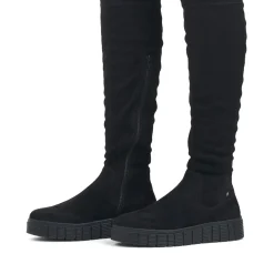 Outlet Rieker Damskie Buty Z Wysoka Cholewka W Kolorze Glebokiej Czerni