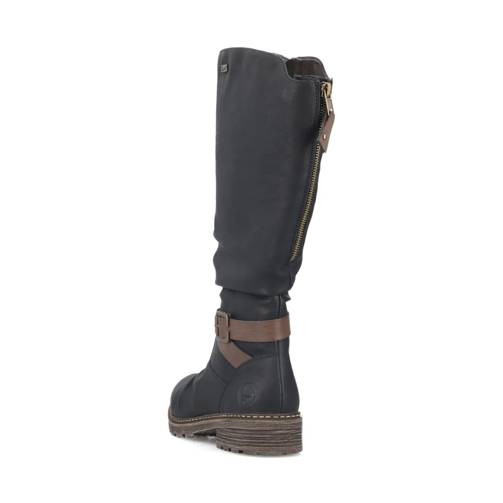 Fashion Rieker Damskie Buty Z Wysoka Cholewka W Kolorze Glebokiej Czerni