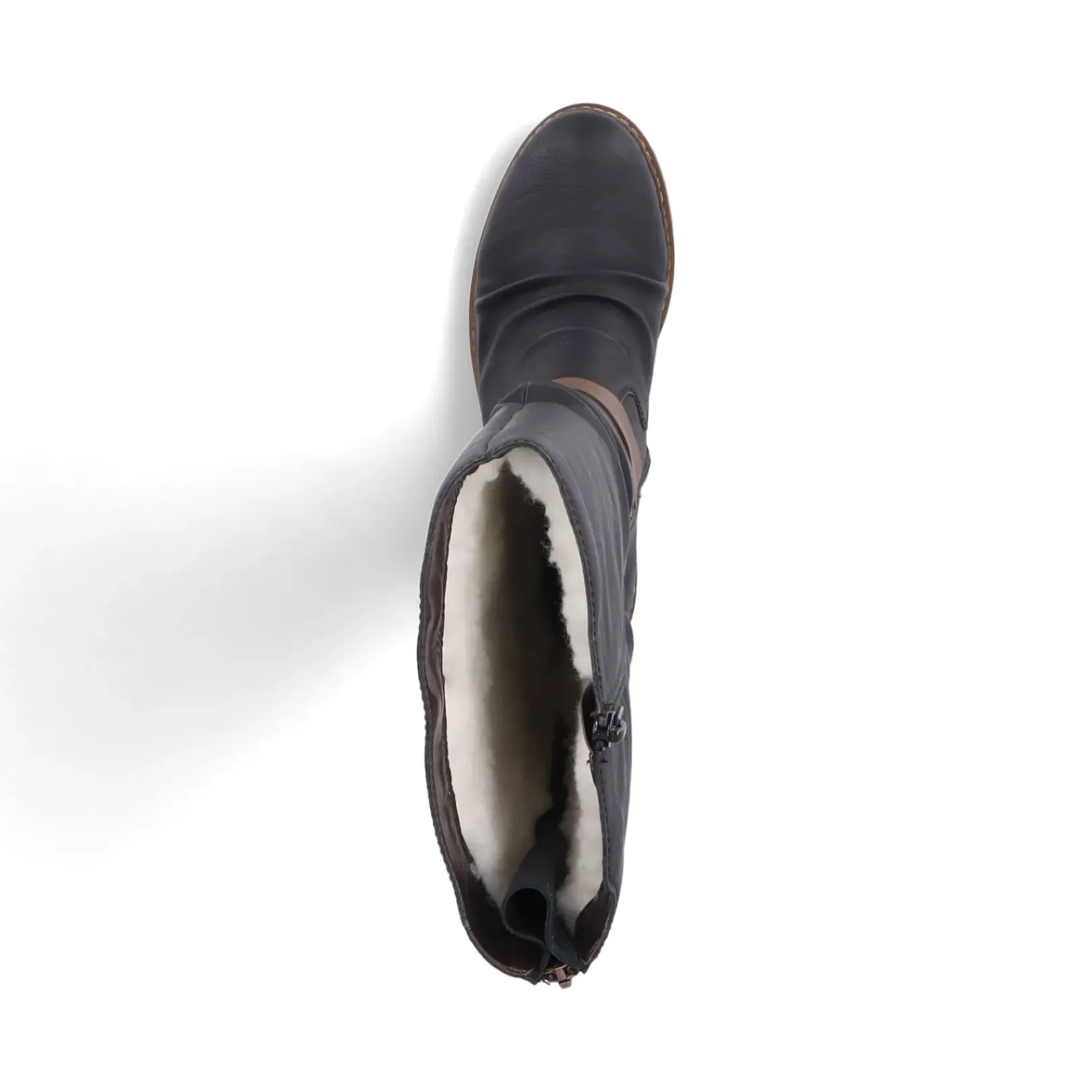 Fashion Rieker Damskie Buty Z Wysoka Cholewka W Kolorze Glebokiej Czerni